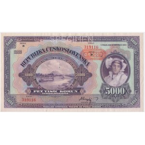 Böhmen und Mähren, 5.000 Kronen 1920 (1943) - MODELL - gedruckt -.