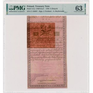5 zlatých 1794 - N. C 1. - PMG 63 - krásný erbovní vodoznak