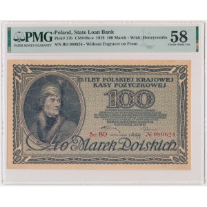 100 Mark 1919 - Ser.BD - PMG 58 - SCHÖN UND RAR