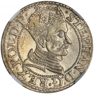Stefan Batory, Grosz Gdansk 1579 - NGC MS62