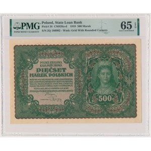 500 mariek 1919 - II. séria Q - PMG 65 EPQ - vzácnejšie