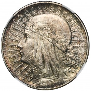 Głowa Kobiety, 5 złotych Warszawa 1933 - NGC MS62