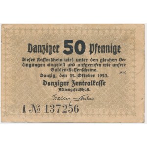 Danzig, 50 Pfennige 1923 - October - RARE