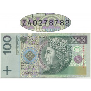 100 złotych 1994 - ZA - seria zastępcza TDLR -