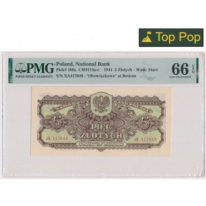 5 gold 1944 ...owe - xA - PMG 66 EPQ - replacement series