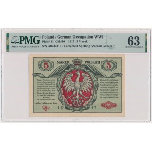 5 marks 1916 - General - Tickets - A - PMG 63.