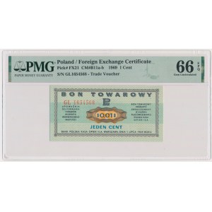 Pewex, 1 cent 1969 - GL - PMG 66 EPQ