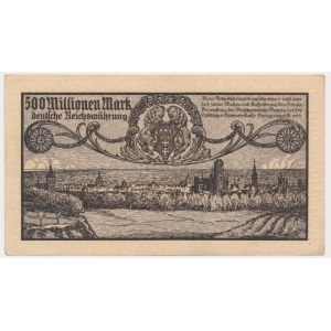 Danzig, 500 million Mark 1923 - gray purple print -