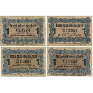 Zestaw, Ober Ost, Poznań 1 rubel 1916 - komplet odmian (4 szt.)