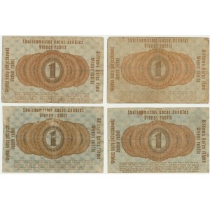 Set, Ober Ost, Poznań 1 ruble 1916 - set of varieties (4 pieces).