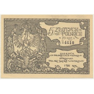 Polish Military Treasury, 5 zlotys = 75 kopecks 1916