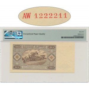 10 złotych 1948 - AW 1222211 - PMG 66 EPQ - ciekawy numer