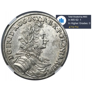 August II the Strong, 2/3 Thaler (gulden) Drezno 1703 - NGC MS62