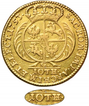 August III Sas, Podwójny August d'or (10 talarów) Lipsk 1753 - BARDZO RZADKI