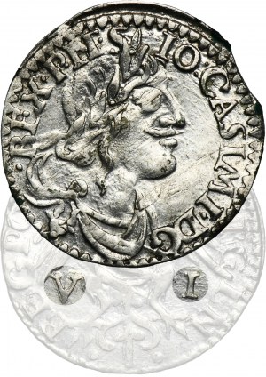Jan II Kazimierz, Szóstak Wschowa 1650 - RZADKI, z herbem - SPEKTAKULARNY