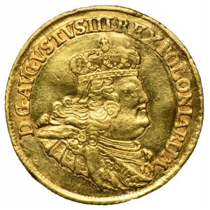 Augustus III of Poland, Ducat Leipzig 1756 EDC - RARE
