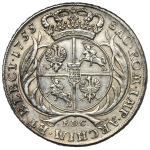 Augustus III of Poland, Thaler Leipzig 1755 EDC