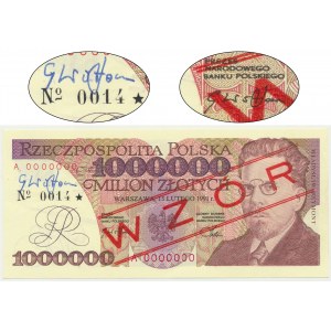 1 milion złotych 1991 - WZÓR - A 0000000 - No.0014 - z podpisem prezesa NBP G.Wójtowicza - RZADKOŚĆ