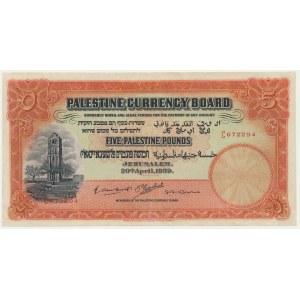 Palestyna, 5 Pounds 1939 - RARE