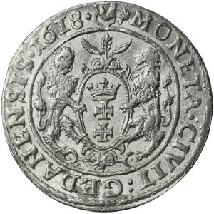 Sigismund III Vasa, 1/4 Thaler Danzig 1618 - RARE