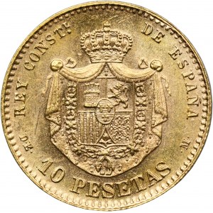 Španielsko, Alfonso XII, 10 pesiet 1878