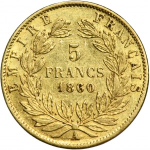 Francúzsko, Napoleon III, 5 frankov Paríž 1866 A