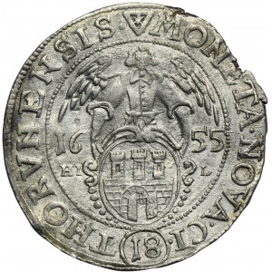 John II Casimir, 1/4 Thaler Thorn 1655 HIL - RARE