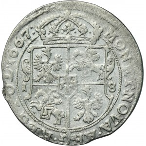 John II Casimir, 1/4 Thaler Bromberg 1667 TLB - RARE, CASIMI