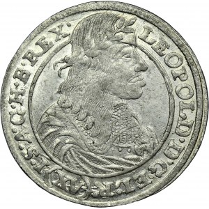 Slezsko, habsburská vláda, Leopold I., 15 Krajcarů Vratislav 1663 GH