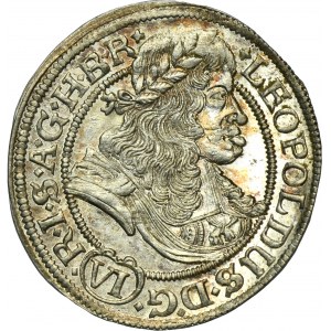 Slezsko, Habsburkové, Leopold I., 6 krajcarů Vratislav 1673 SHS - KRÁSNÁ