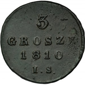 Duchy of Warsaw, 3 groschen Warsaw 1810 IS