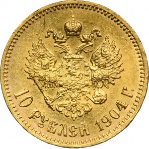 Russia, Nicholas II, 10 Rouble Petersburg 1904 A•P