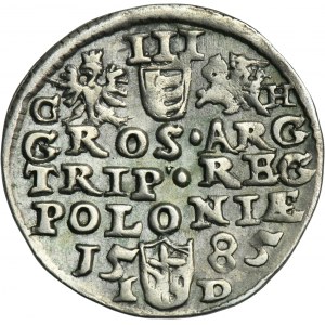 Stefan Batory, Trojak Olkusz 1585 - RZADKI, G-H pri orle a Pogon