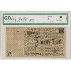 20 Mark 1940 - no. 1 without watermark - GDA 58 NET