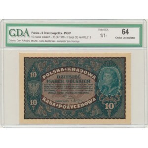 10 známek 1919 - II. série CE - GDA 64