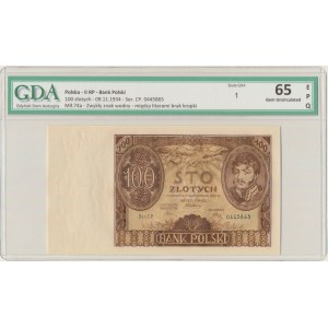 100 gold 1934 - Ser. CP. - without additional znw. - GDA 65 EPQ