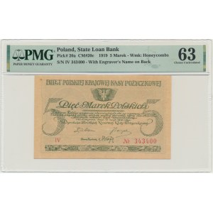 5 známok 1919 - IV - PMG 63