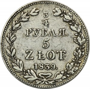 3/4 rubla = 5 złotych Warszawa 1839 MW