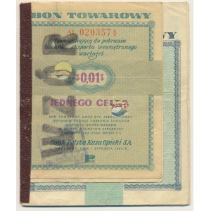 Pewex Merchandise Vouchers, Originální vzorník - 1 cent to $100 1960 (10ks) - RARE