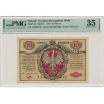 10 marks 1916 - General - tickets - PMG 35 - rare variant.