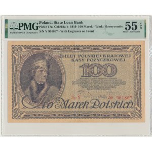 100 marek 1919 - Ser. Y - PMG 55 EPQ