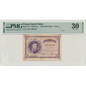 1 złoty 1919 - S.12 C - PMG 30