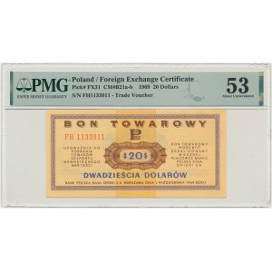 Pewex, 20 dolarów 1969 - FH - PMG 53