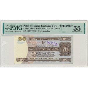 Pewex, 20 USD 1979 - MODEL - HH 0000000 - PMG 55
