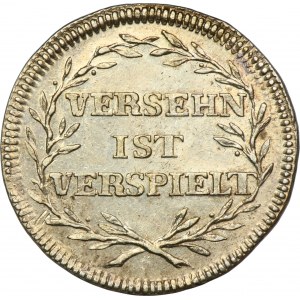 Augustus II Silný, karetní žeton bez data - velmi vzácný