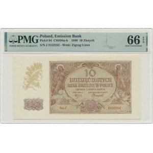 10 zlatých 1940 - J - PMG 66 EPQ