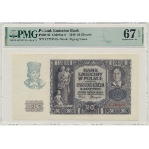 20 zlatých 1940 - L - PMG 67 EPQ