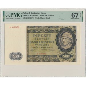 500 złotych 1940 - B - PMG 67 EPQ