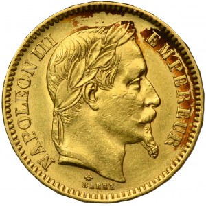Francie, Napoleon III, 20 franků Paříž 1864 A