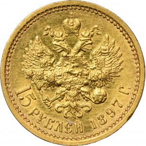 Russia, Nicholas II, 15 Rouble Petersburg 1897 AГ